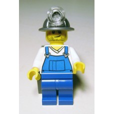 cty310 Miner - Overalls Blue over V-Neck Shirt, Blue Legs, Mining Helmet, Crooked Smile and Scar 